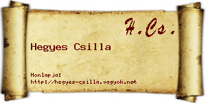 Hegyes Csilla névjegykártya